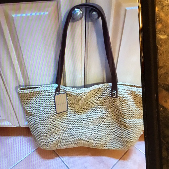 GH BASS co. Bag straw natural   NWT - Picture 1 of 3